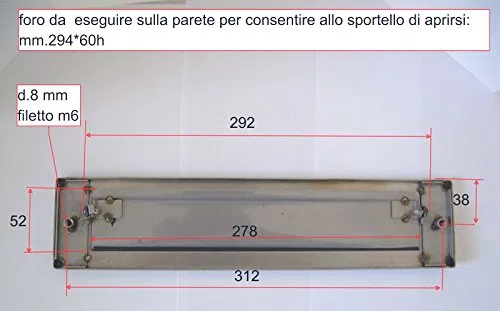 FORNITUREZAMBON BUCA PER LETTERE BOCCHETTA FERITOIA IN ACCIAIO INOX SATINATO 240-340x75 MM