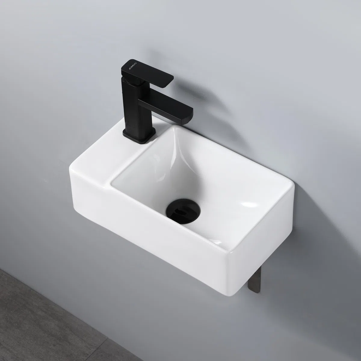 Lavatrice rettangolare compatta in ceramica bianca - Lavabo da appoggio di piccole dimensioni - Design elegante e pratico per piccoli bagni o servizi igienici - 40 x 22 x 13 cm