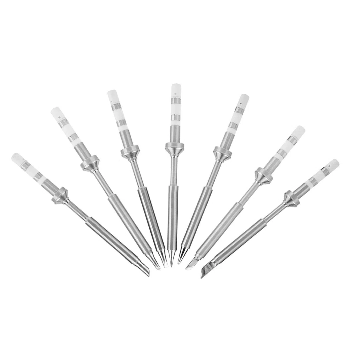 Set 7 Punte Saldatura TS100 in Acciaio Inossidabile per Stazione Portatile, Riparazioni Elettroniche di Qualite