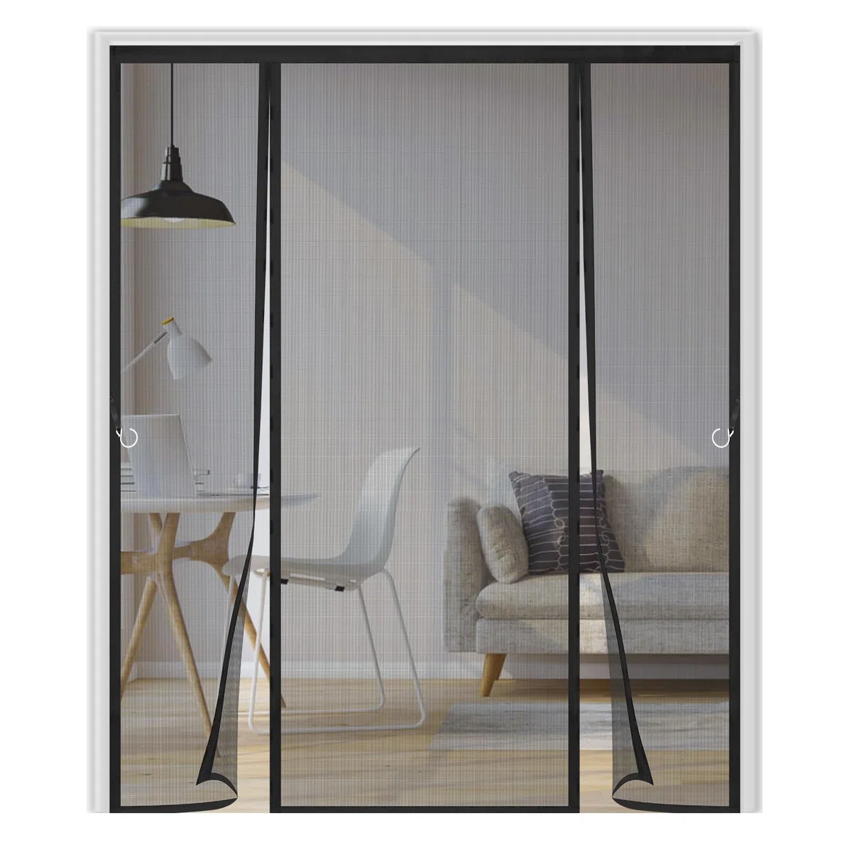 Zanzariera Magnetica per Porta,Doppia Apertura Laterale Tenda Zanzariera Porta,Si Chiude da Sola,per Porte da Balcone, Terrazze, camera da letto,150x250cm,Nero