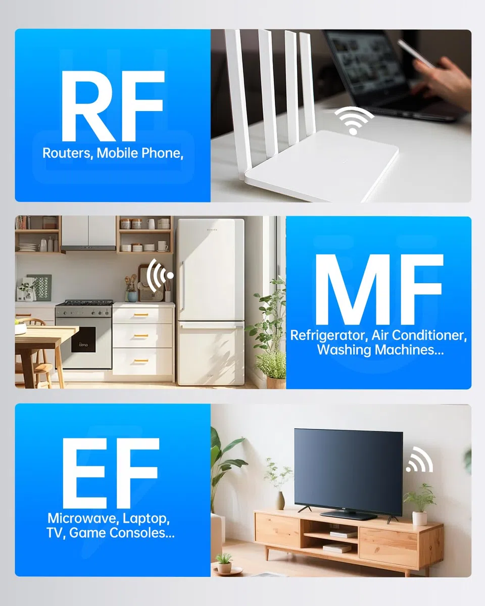 FNIRSI ERD-10 Rilevatore EMF, 4 in 1, misuratore di radiazioni EMF con modalità curva, lettore EMF ricaricabile, rilevatore di radiofrequenza per casa, ufficio, caccia ai fantasmi