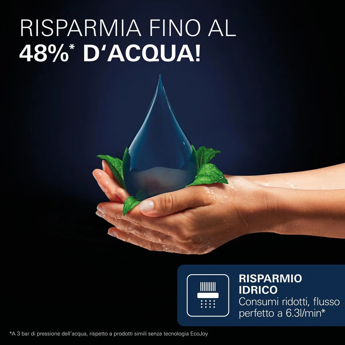 GROHE Vitalio Joy+ 120 Doccino doccia con 3 getti: pioggia, getto, booster (risparmio idrico 6,3 l/min, protezione antiscottatura, sistema di montaggio universale), cromata, 1348630000