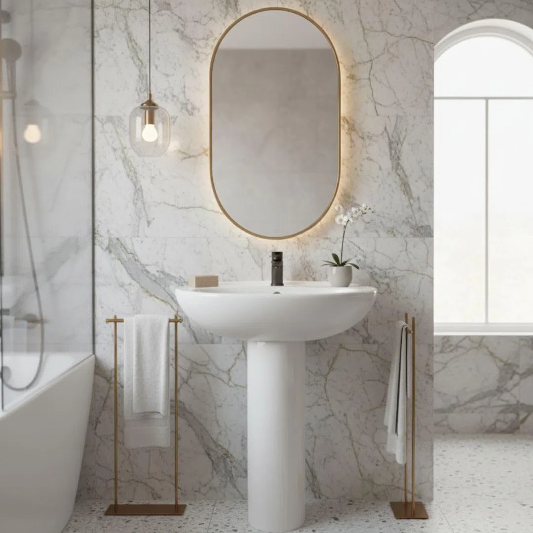 Lavabo in ceramica bianco monoforo 55x44,5 cm - Magic