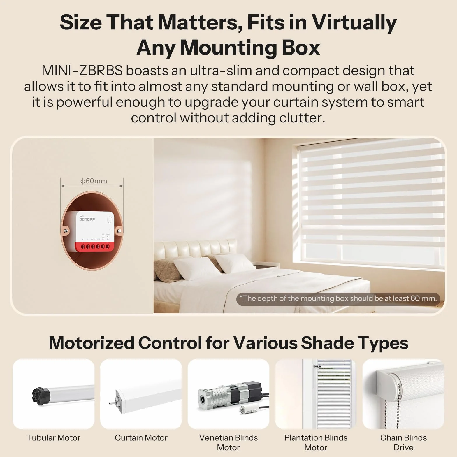 SONOFF Zigbee Smart Roller Shutter Switch, MINI-ZBRBS, dimensioni mini, controllo percentuale, ripetitore Zigbee, supporto Alexa/Google Assistant/Home Assistant, cavo neutro, confezione da 4