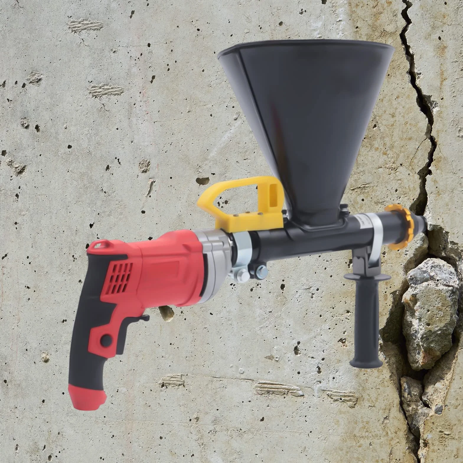 Pistola per fughe elettrica, 700 W, pistola portatile per malta con 2 ugelli rimovibili in acciaio inox per pavimenti, fughe di malta