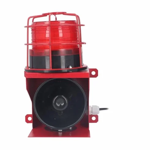 Allarme Sonoro Industriale da 115 DB Protezione IP65 Strobo a LED Montaggio a Parete Luce Stroboscopica di Emergenza Allarme Esterno Adatto per Cantieri Minerari (Spina europea