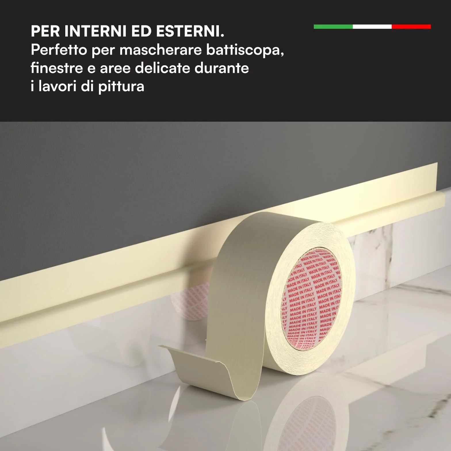 DNK TRADE Nastro Carta 36 pezzi 50x50 - Nastro Adesivo di Carta per Pittura, Imbiancatura e Mascheratura (50x50)