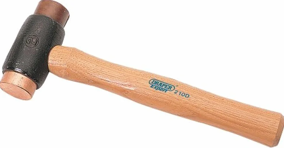 Draper Expert 20088 - Martello con testa in rame e pelle grezza, 1100 g, colore: Blu