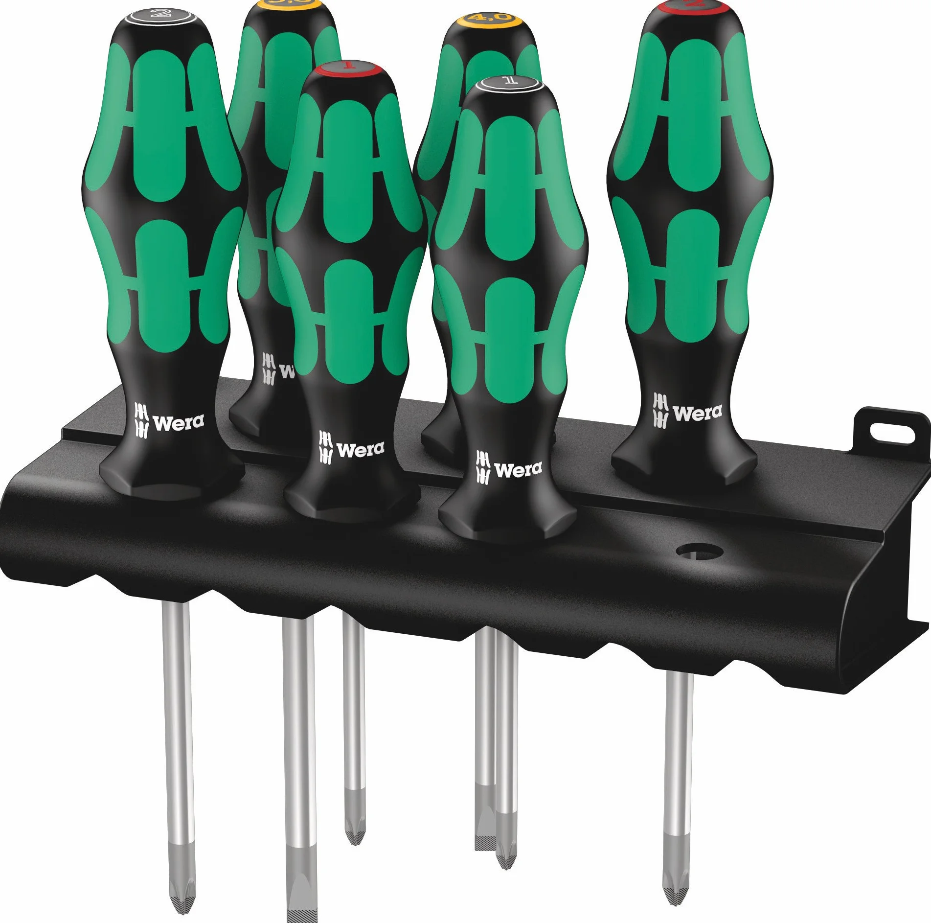 Wera, 335/350/355/6 Assortimento di giraviti Kraftform Plus Lasertip + rack, 6 pezzi
