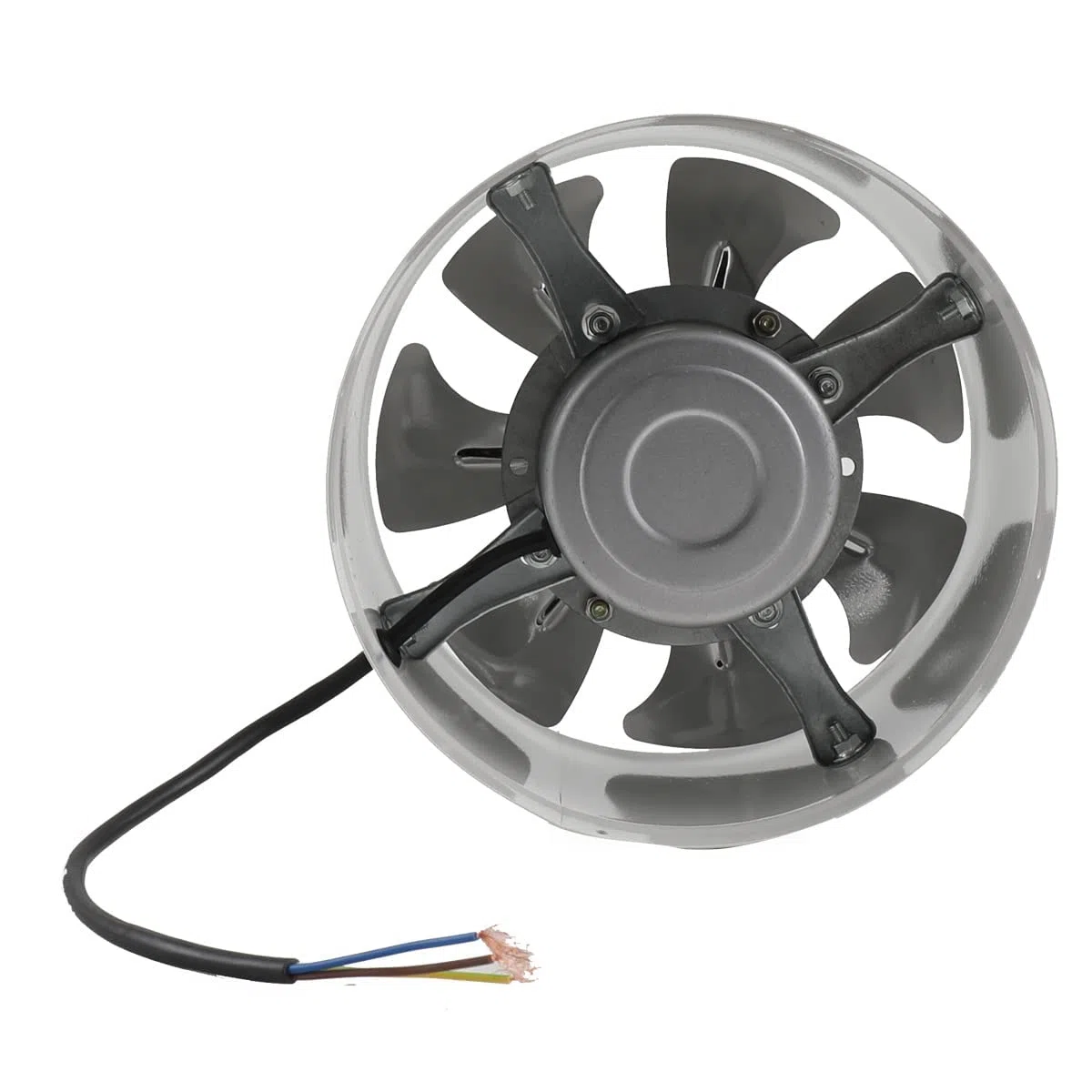 Ventilatore a tubo, 8", in ingresso/scarico, 200 mm, per bagno, cucina, bianco
