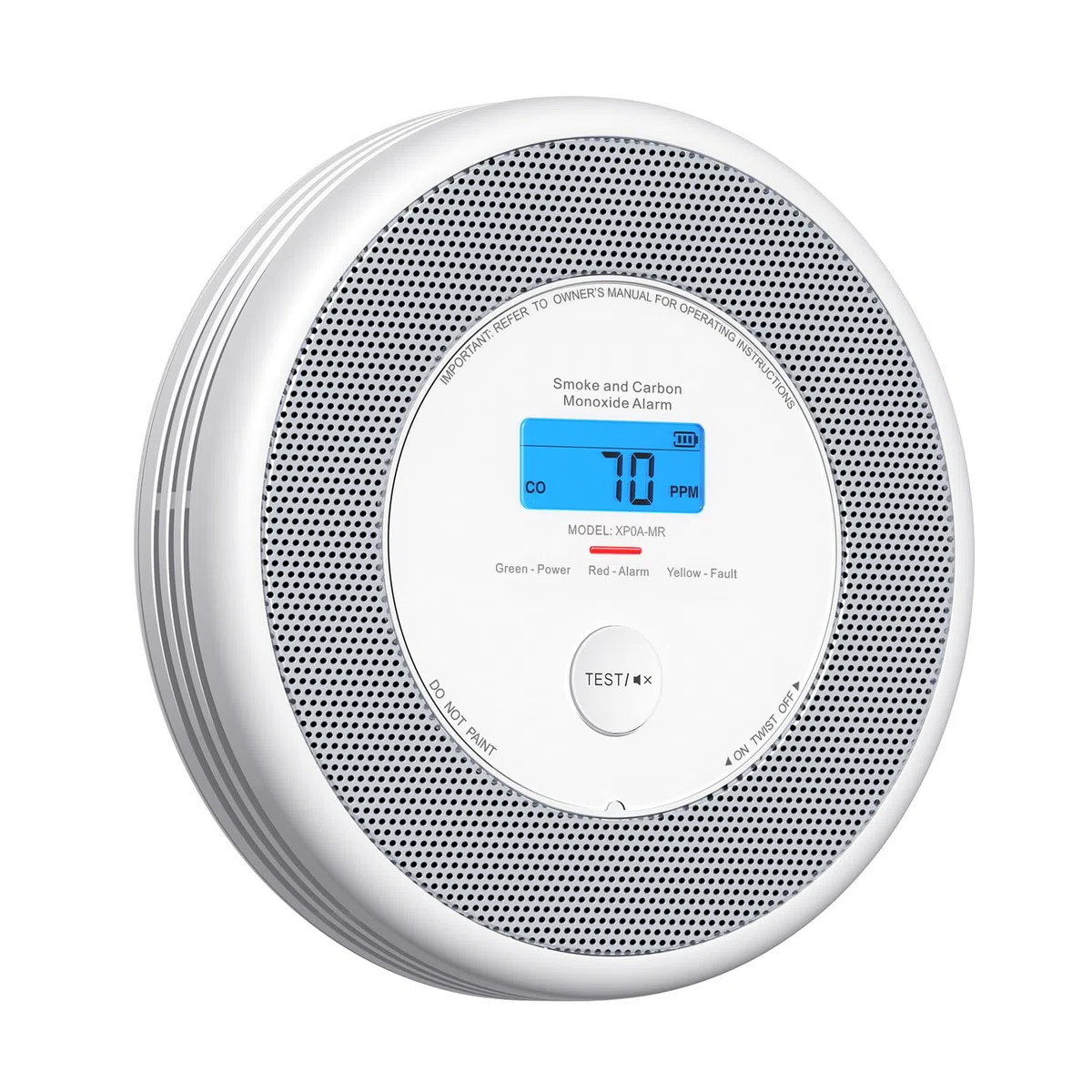 X-Sense Allarme combinato Wi-Fi per fumo e monossido di carbonio per la casa con avvisi vocali in inglese, allarme vocale wireless interconnesso richiede stazione base SBS50, XP0A-MR, 1-Pack