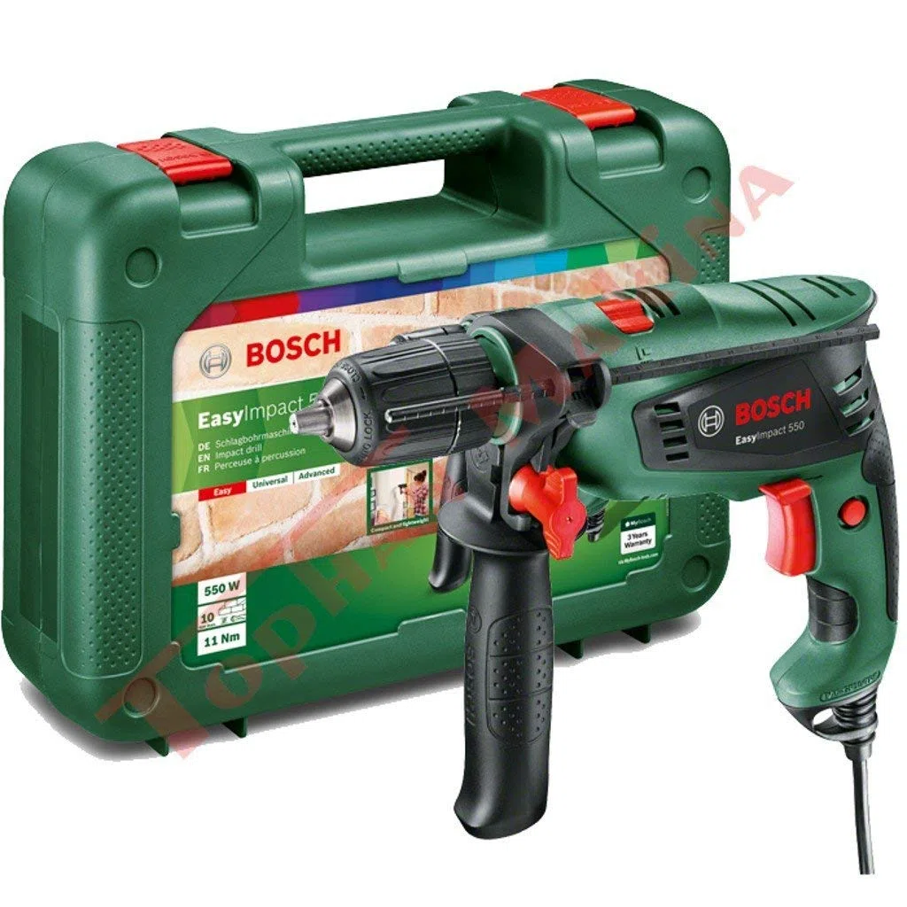 Bosch Home and Garden 603130000 Trapano Battente EasyImpact, 550 W, 230 V, Verde, 1 Pezzo