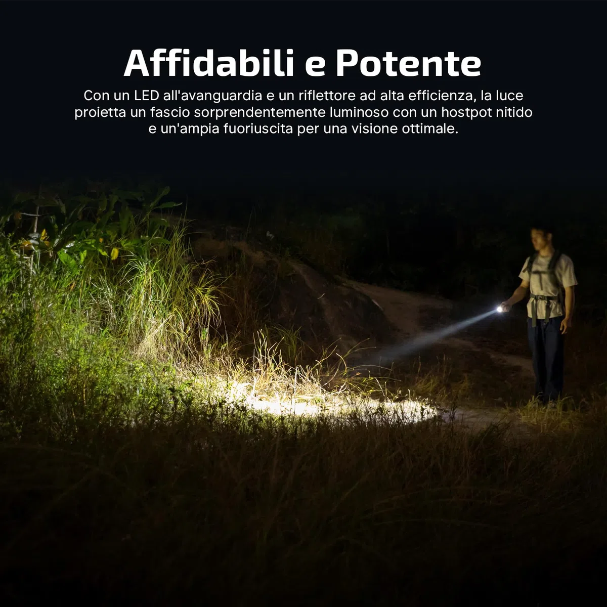 OLIGHT BatonTurbo Torcia 1000 Lumen 510 Metri di Alcance LED Portatile Ricaricabile ad Alta Potenza per Illuminazione Notturna Campeggio Escursionismo Explorazione di Grotte e Uso Domestico(Arancione)