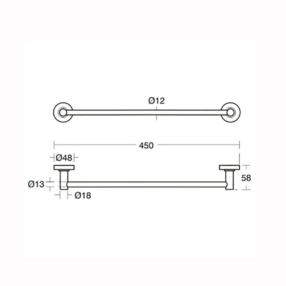 Ideal Standard A9117AA Serie IOM barra portasciugamani, da 45 cm, cromato