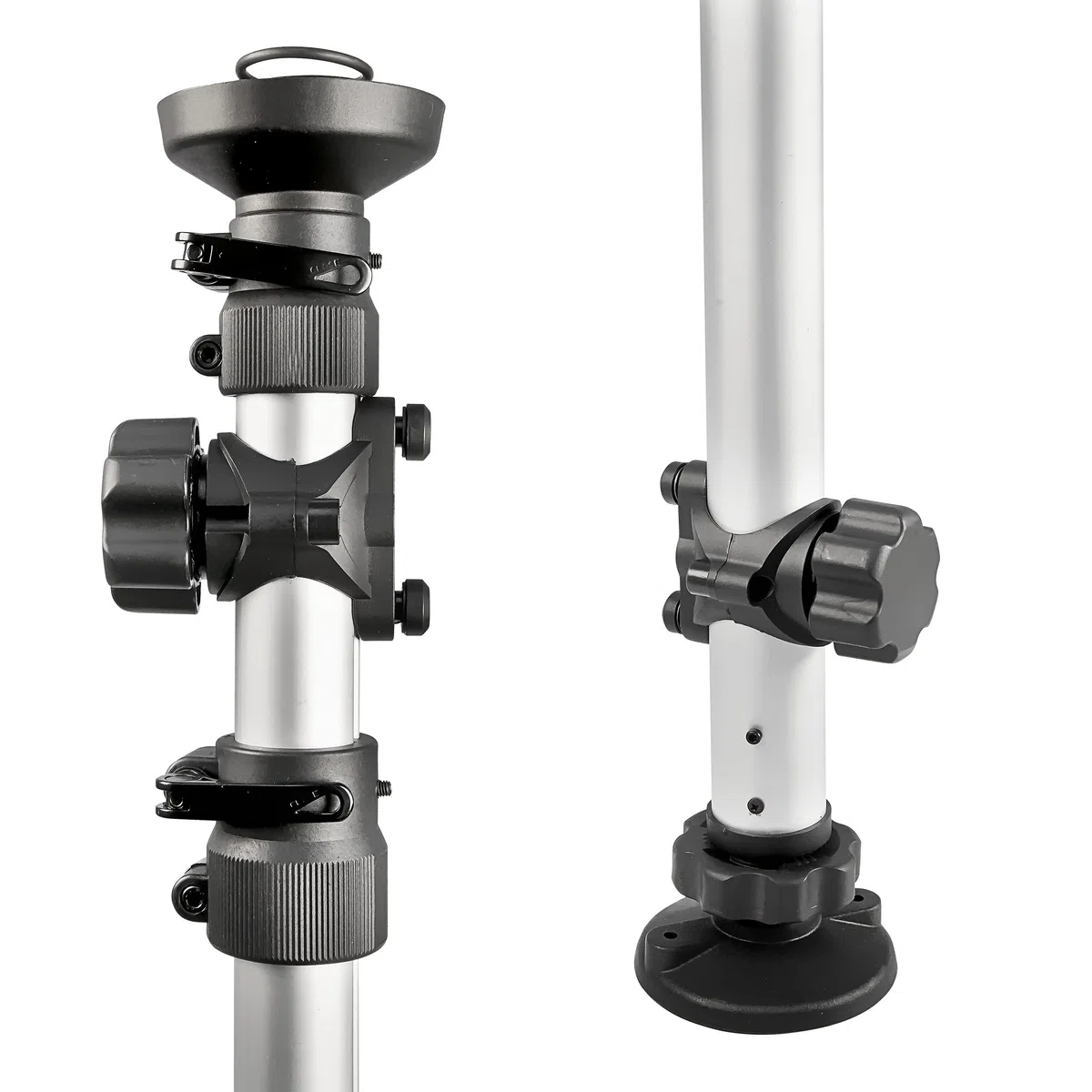 Relaxdays Porta Biciclette Telescopico, Garage e Cantina, per 2 Bici, Regolabile, 40 kg, Soffitto, Pavimento, Argentato