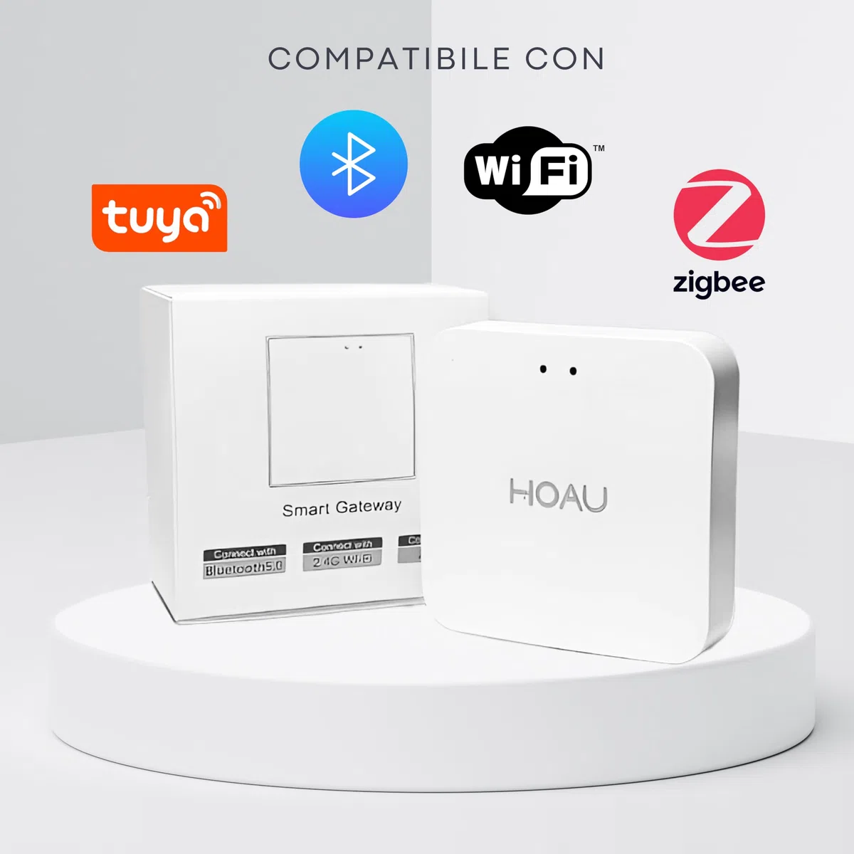 Zigbee 3.0 Gateway Smart Hub, Gateway Hub Zigbee Intelligente, Smart Home con Assistenza Alexa Google Home Assistant - App Tuya Smart Life (Banda WiFi 2.4GHz)(Non compatibile con disp SONOFF)