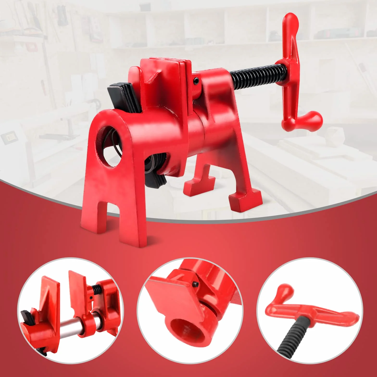 3/4 Set di Morsetti in Metallo per Legno a Base Larga per impieghi rapidi a sgancio rapido Banco da Lavoro, Clamp Wood Heavy Duty in ghisa