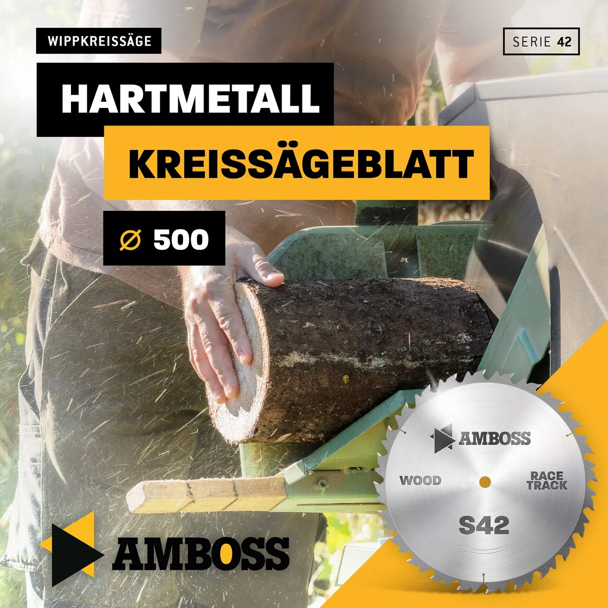 Amboss Werkzeuge Lama per sega circolare HM, diametro 500 mmx4 mmx30 mm, denti alternati (44 denti), taglio grossolano e veloce, legna da ardere e materiali in legno
