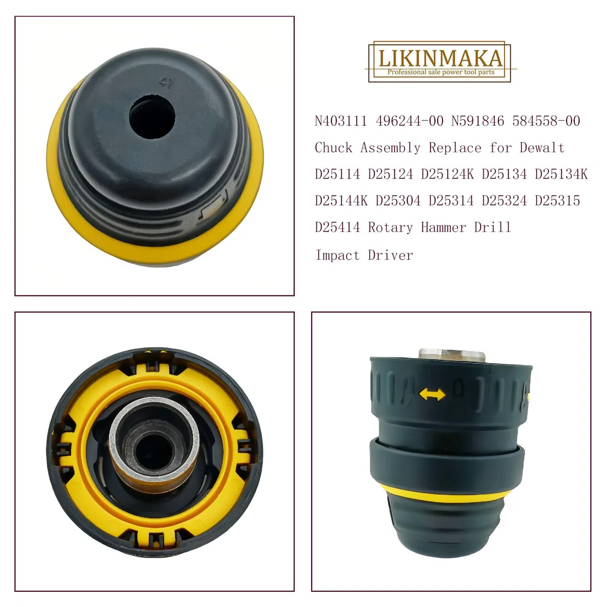 N403111 496244-00 N591846 584558-00 Mandrino di ricambio per Dewalt D25114 D25124 D25124K D25134 D25134K D25144K D25304 D25304 D25134K 5314 D25324 D25315 D25414 Rotary Hammer Drill Impact Driver