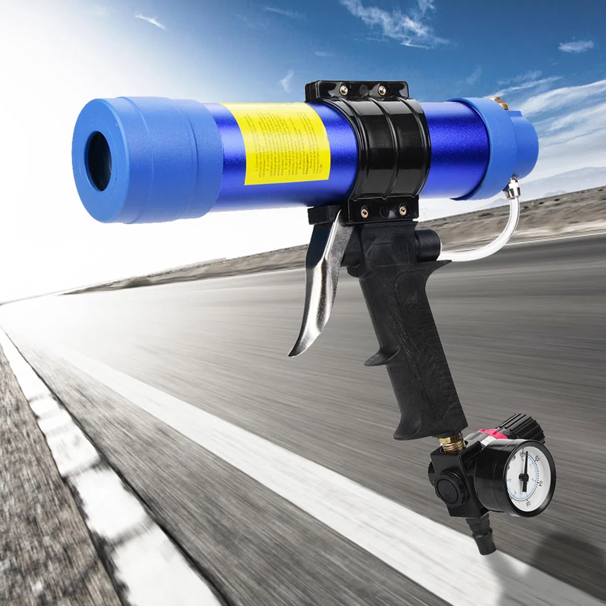 Pistola per Cartucce Ad Aria Compressa, Pistola Pneumatica per Silicone, Pressa per Cartucce, Siringa per Silicone con Valvola di Controllo della Pressione Dell'aria, per Cartucce