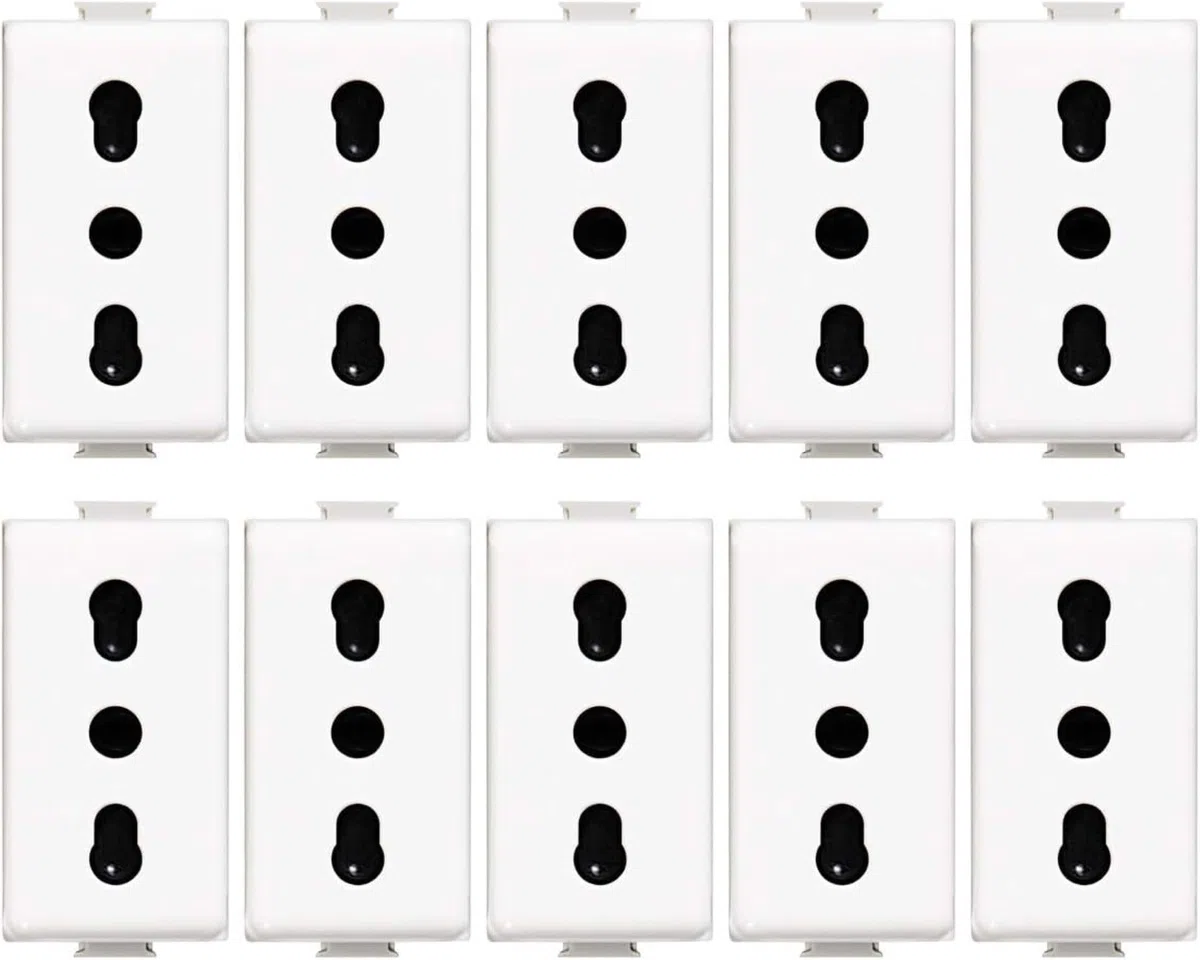 Bticino ASTAM5180 Presa Bipasso Standard Italia, Kit 10 Pezzi, Colore Bianco