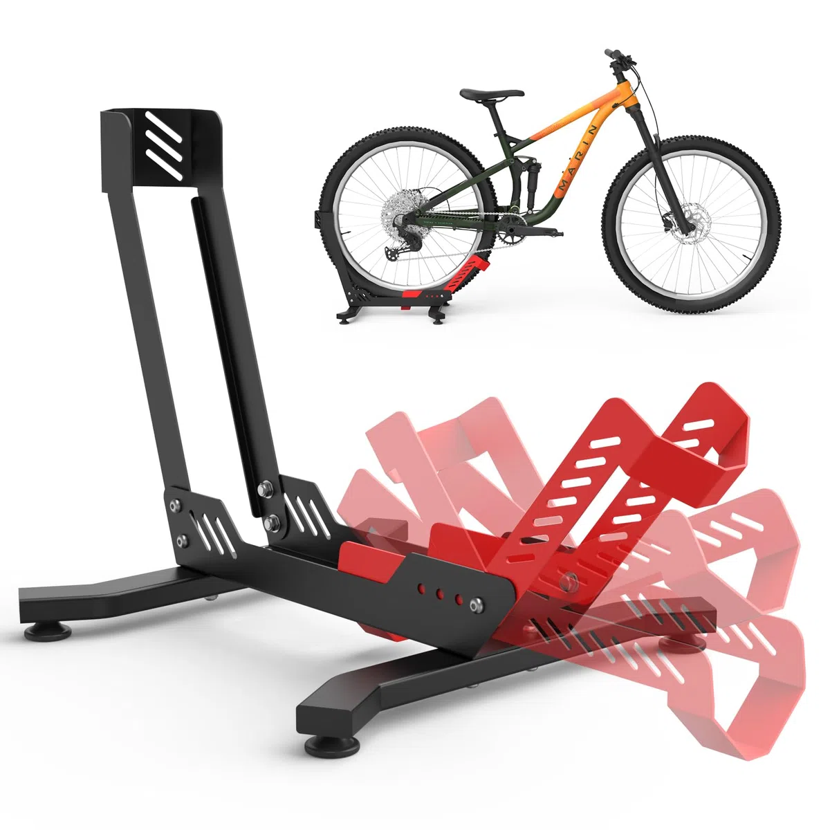 IMAYCC Professionale Supporto Bici da Terra, Rastrelliera Biciclette per 24”-29” MTB, Ebike, Bici da Strada, Corsa, Tetto, Bambino, Portabici da Terra per Garage, Cantina e Appartamento