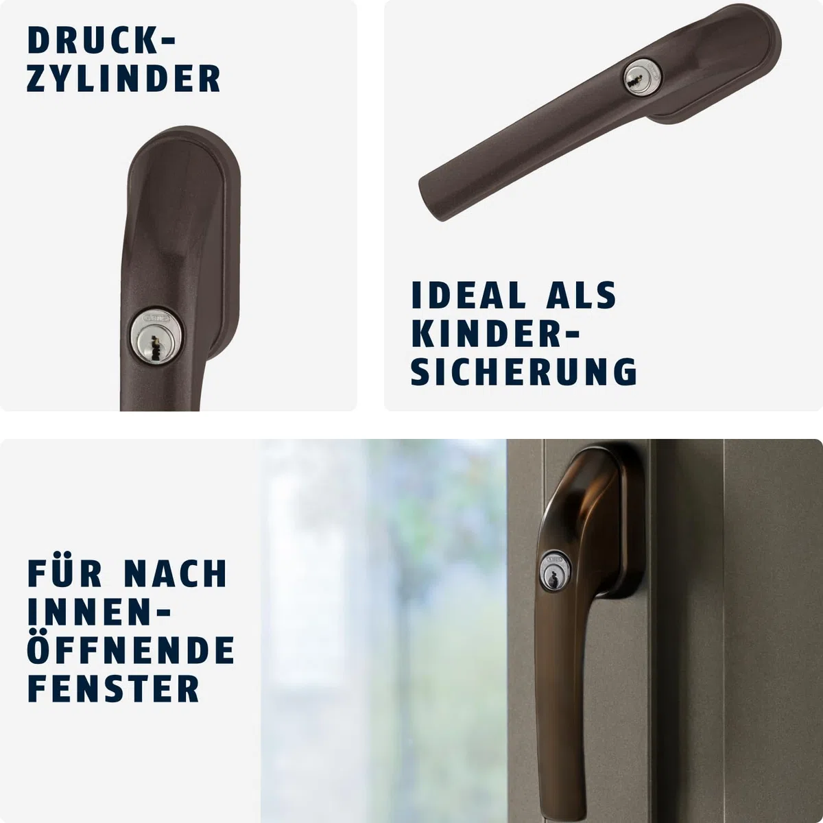 Abus FG300 AL0089 - Maniglia per finestra con serratura, colore: Marrone