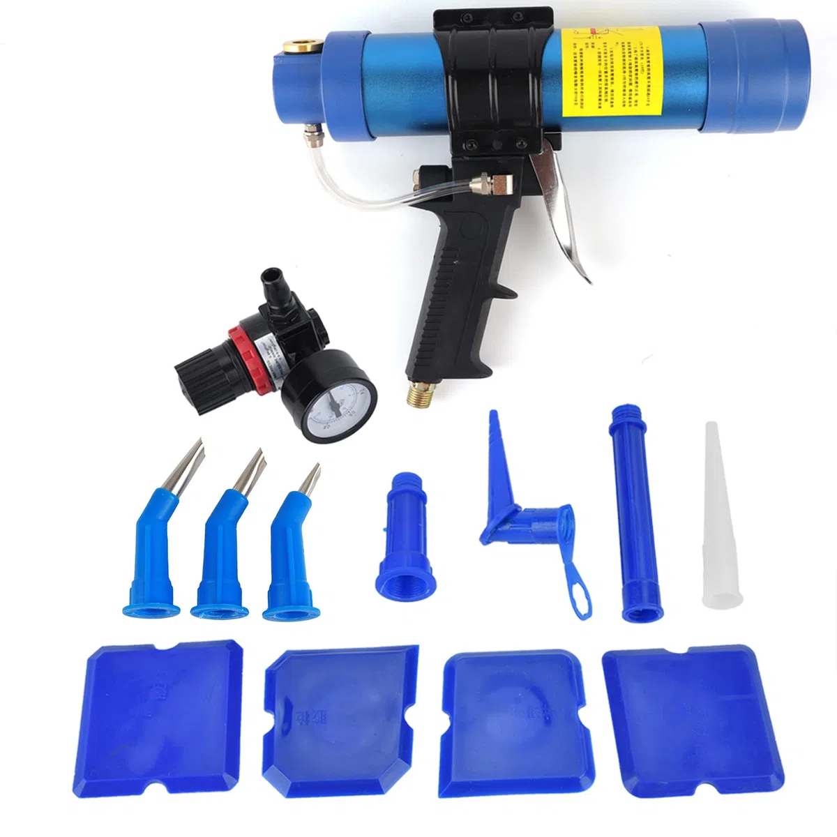 Pistola per Cartucce Ad Aria Compressa, Pistola Pneumatica per Silicone, Pressa per Cartucce, Siringa per Silicone con Valvola di Controllo della Pressione Dell'aria, per Cartucce