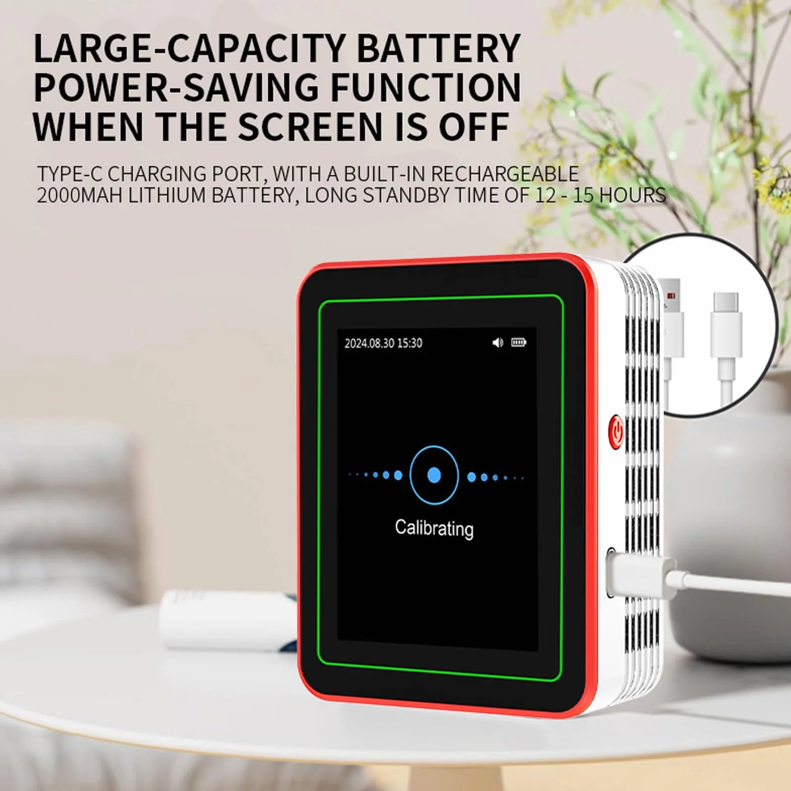 Rilevatore Qualità Aria 18 in 1 per CO2 TVOC HCHO PM2.5 PM10 Temperatura Umidità Display LCD Batteria Casa