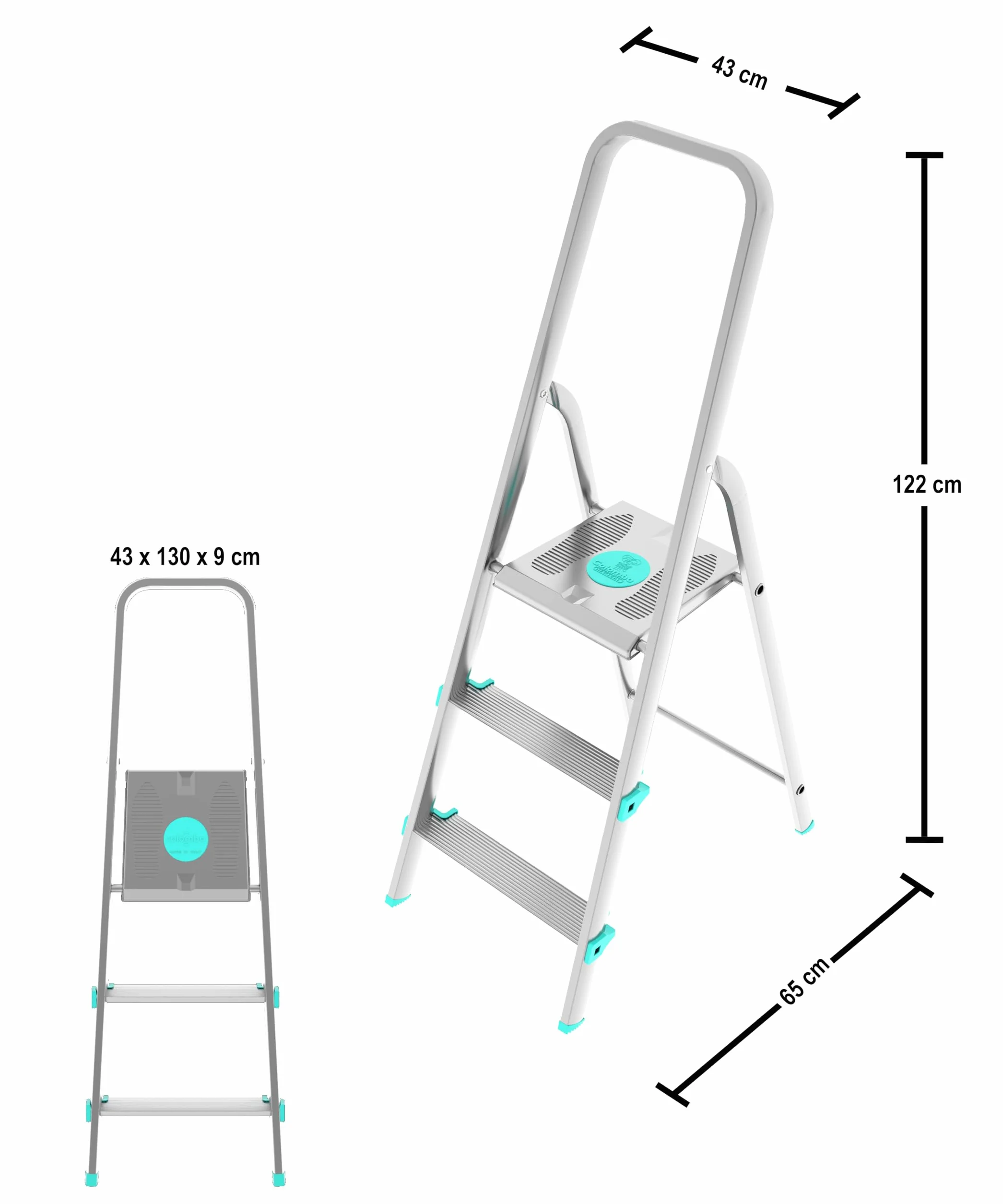 Scala LIBELLULA in alluminio 3 gradini Silver