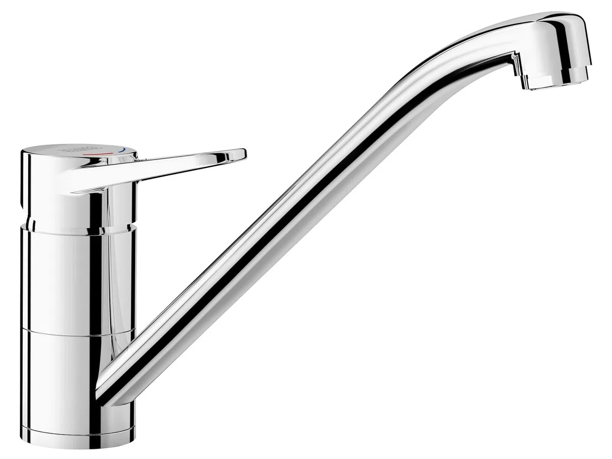BLANCO WEGA II | Rubinetto da cucina cromato | alta pressione | antiriflusso | cartuccia in ceramica | qualità sicura dell'acqua e risparmio idrico | [4,8 x 25,2 x 18,5 cm)