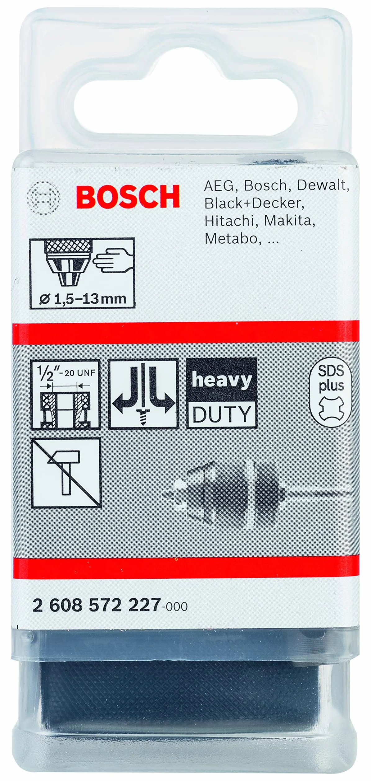 Bosch 2608572227 Mandrino Autoserrannte con Codolo SDS Plus