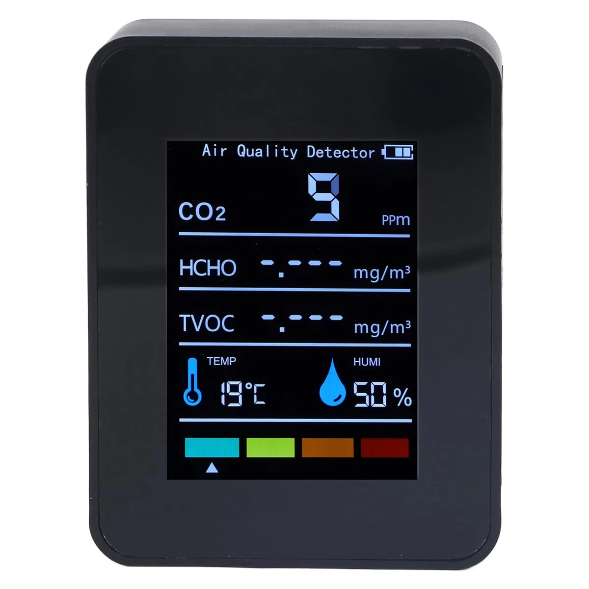 Monitor della qualità Dell'aria Interna Rilevazione in Tempo Reale Display LCD Monitor Accurato della CO2 Tester di umidità della Temperatura TVOC HCHO