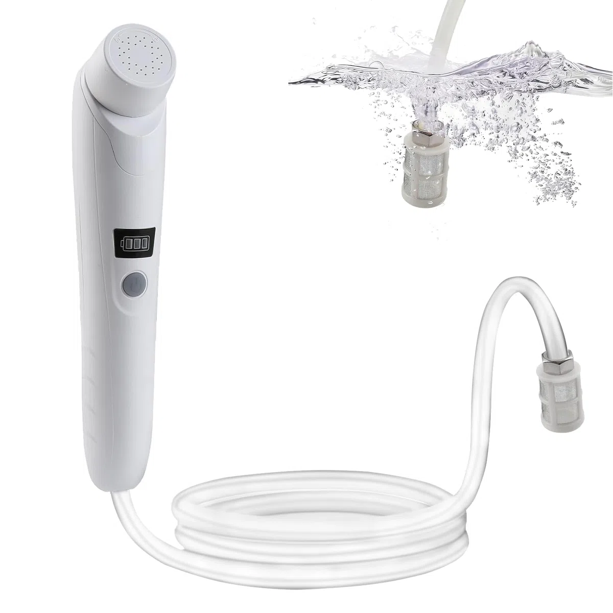 Bidet portatile da viaggio, elettrico, bidet da viaggio, con serbatoio dell'acqua da 2,5 l, per doccia intima, letto settimanale ed escursioni all'aperto, doccia portatile per uomini e bambini (bianco