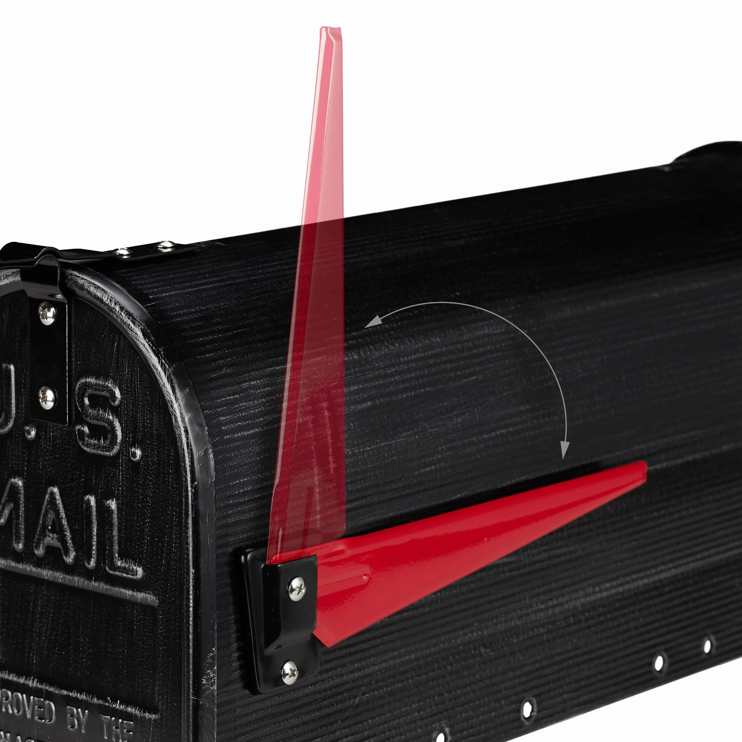 Relaxdays Cassetta Postale Americana, Vintage, US Mailbox, Scomparto Porta-giornali, Bandiera Rossa, 22x16x48 cm, Nera