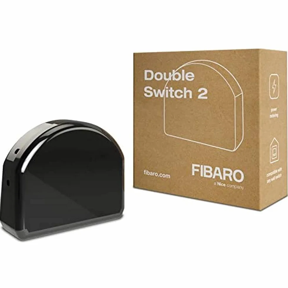 FIBARO FGS-223 Z-Wave Plu Double Switch Commutatore di Micromoduli, Nero