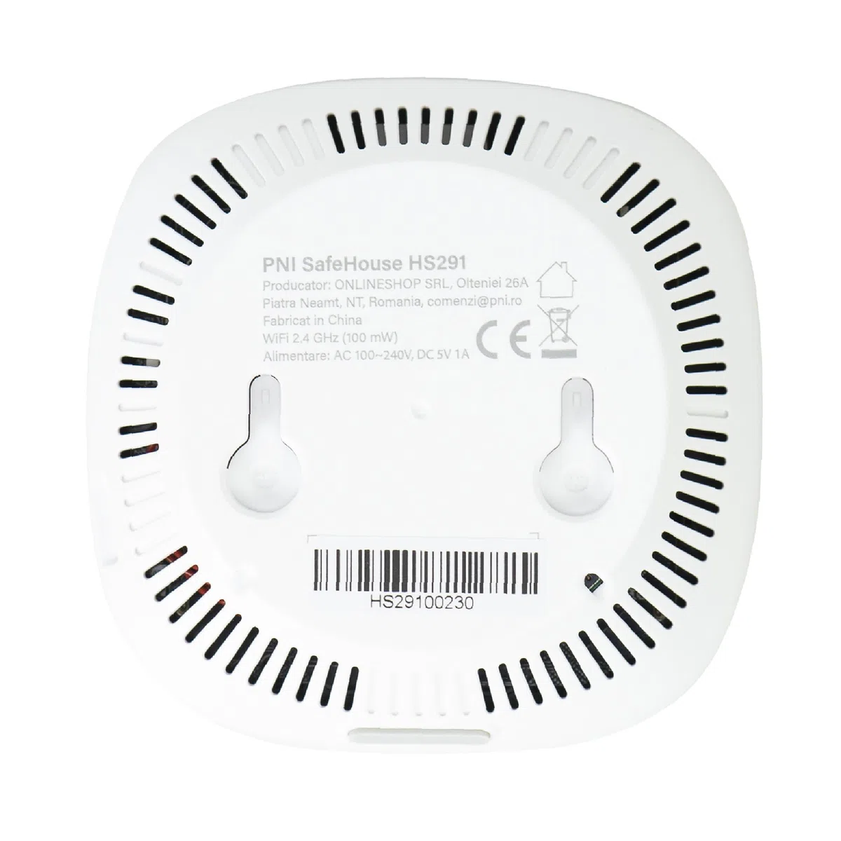 Sensore di qualità dell'aria e anidride carbonica (CO2) PNI SafeHouse HS291 con Wi-Fi, controllo app Tuya Smart, monitoraggio CO2, menu impostazioni, batteria di backup, allarme