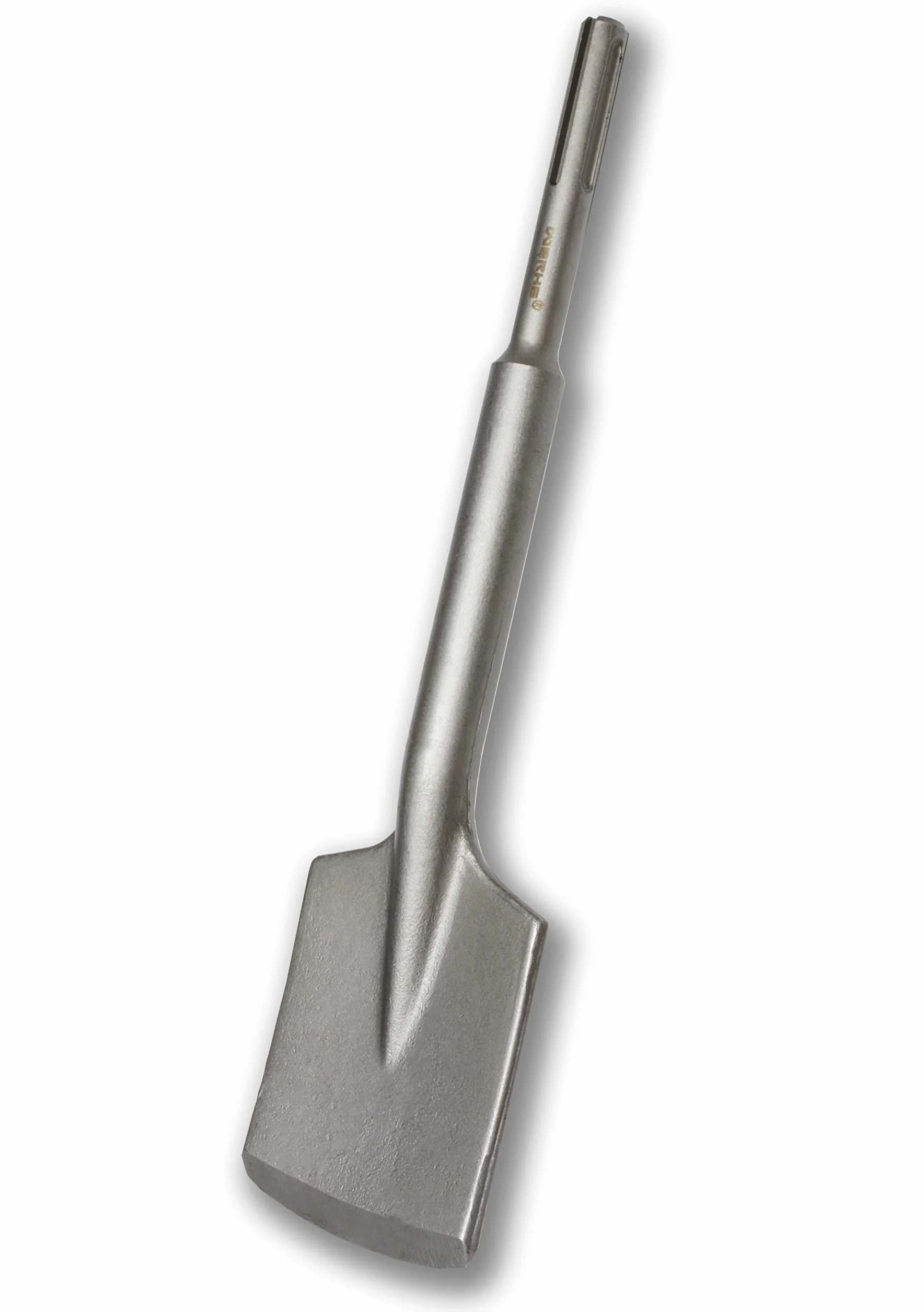 WERHE Scalpello a pala 110 mm di larghezza x 410 mm di lunghezza con attacco SDS-Max – per smuovere e scavare in terreni duri, terra, calcestruzzo e asfalto – in acciaio legato
