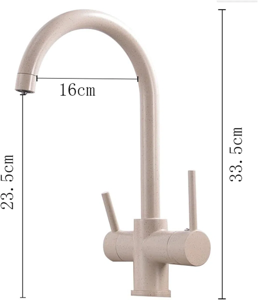 Rubinetto Cucina 3 Vie per Sistemi Osmosi a Avena, Doppia Uscita a Osmosi Rubinetti per Lavelli da Cucina Inversa Rotazione 360, Miscelatore Lavello per Acqua Potabile