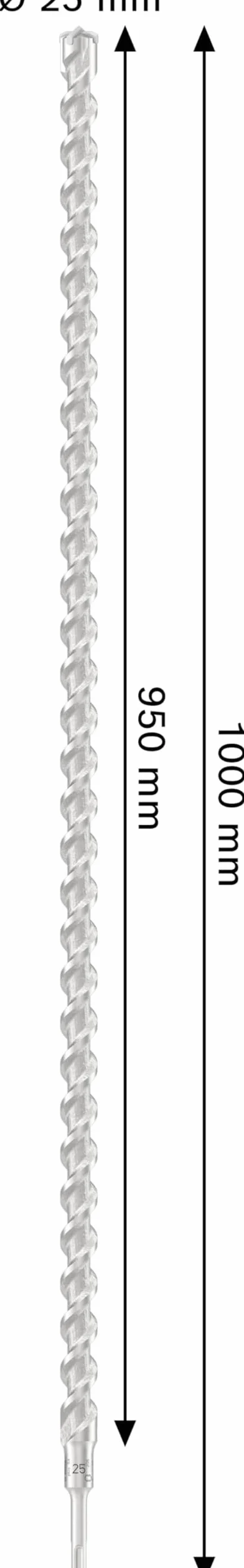 Bosch 1x Punta per martelli PRO SDS plus-5X (per Calcestruzzo armato, Calcestruzzo, Ø 25,00 mm, Professional Accessorio Martello perforatore)