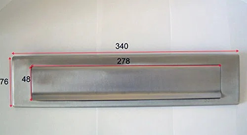 FORNITUREZAMBON BUCA PER LETTERE BOCCHETTA FERITOIA IN ACCIAIO INOX SATINATO 240-340x75 MM