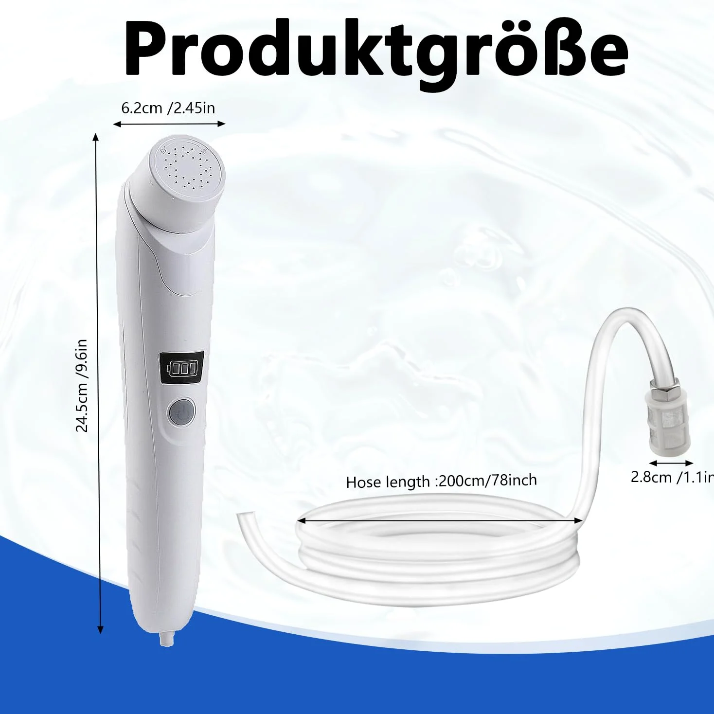 Bidet portatile da viaggio, elettrico, bidet da viaggio, con serbatoio dell'acqua da 2,5 l, per doccia intima, letto settimanale ed escursioni all'aperto, doccia portatile per uomini e bambini (bianco