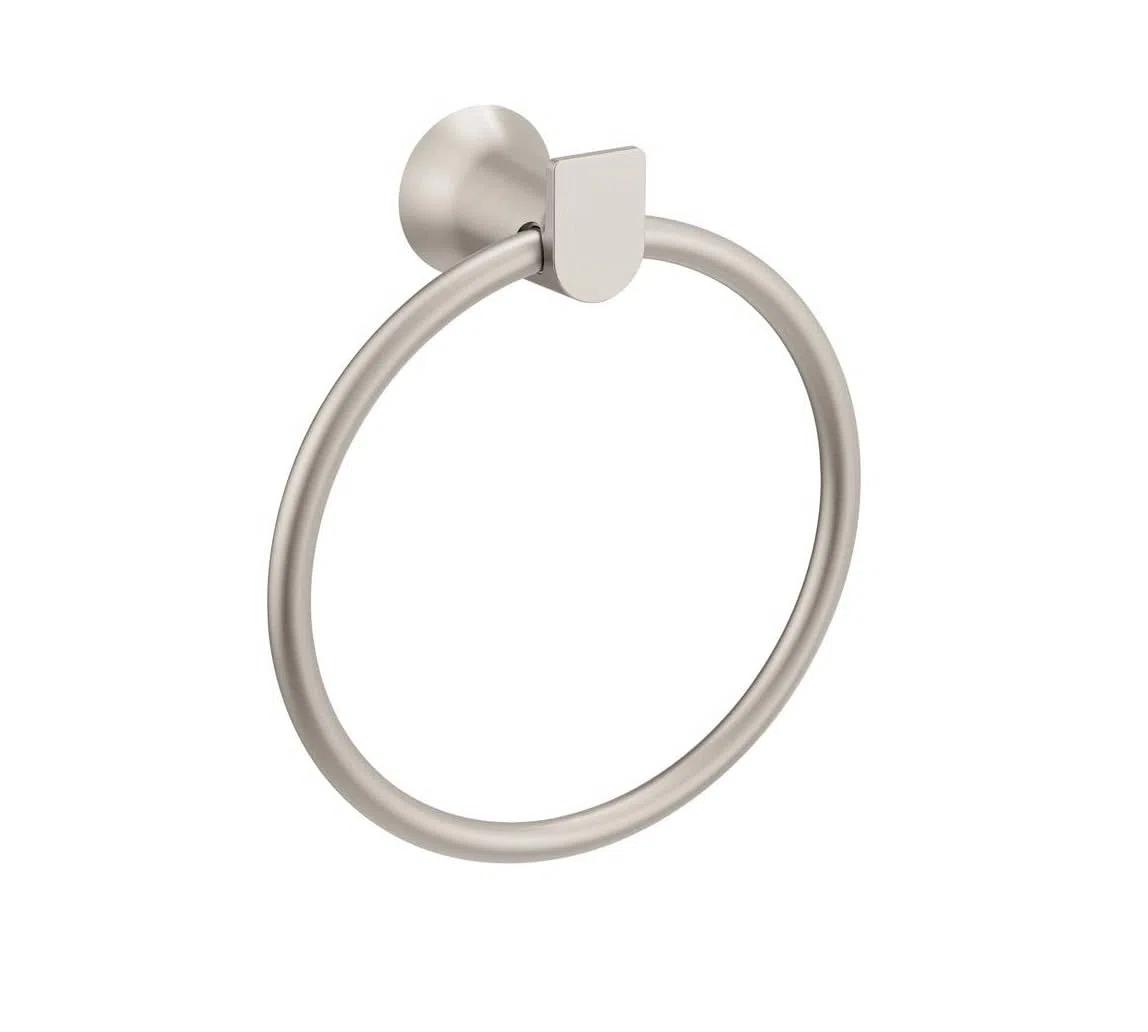 Moen Genta Brushed Nickel Towel Ring 6 in. L Zinc