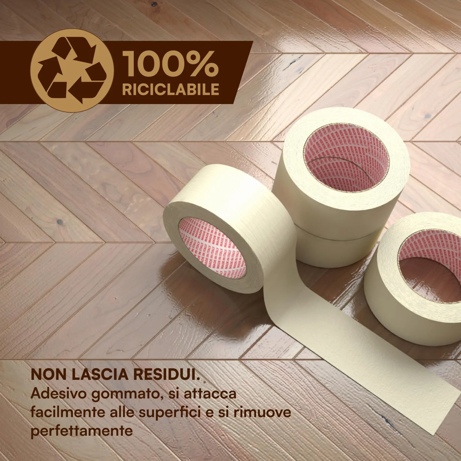 DNK TRADE Nastro Carta 36 pezzi 50x50 - Nastro Adesivo di Carta per Pittura, Imbiancatura e Mascheratura (50x50)