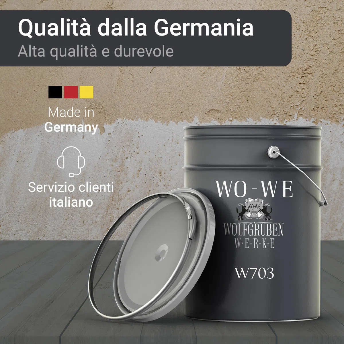 WO-WE Fondo Primer per pavimenti Cemento Calcestruzzo Gesso Aggrappante Pittura W703-5kg