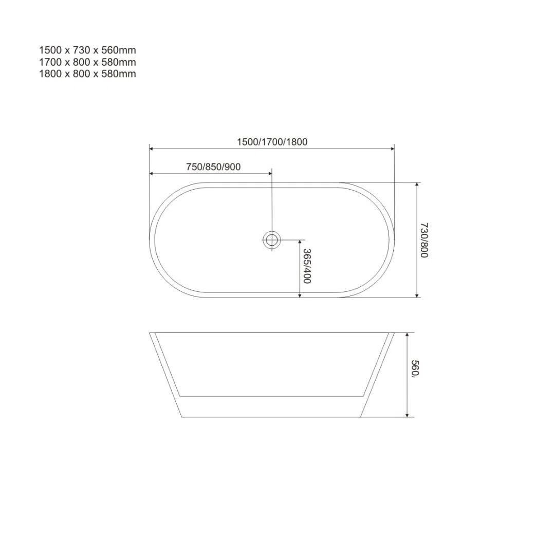 Kiamami Valentina - Vasca Da Bagno Ovale In Acrilico 150 Cm | Allegra