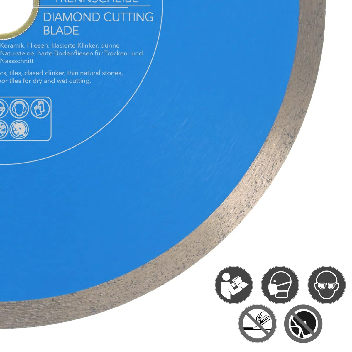 PRODIAMANT Disco da taglio diamantato Tile Professional 250 mm x 30/25,4 mm F702 ProRim no break out su piastrelle smaltate gres porcellanato ceramica e pietra naturale