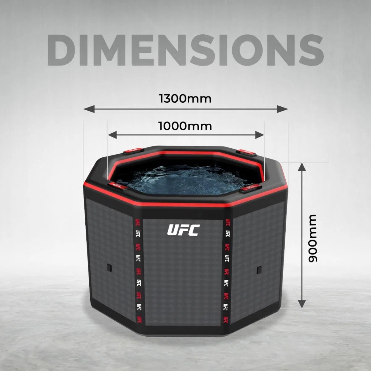 N NETSPA Pack Chiller 3-40°C 3kw Ice Bath Octagon UFC (SP-UFC250-CK3) - Bagno Freddo Dropstitch Terapia Freddo Nuova Generazione - 130 x 90 cm - 1 Persona 357 L