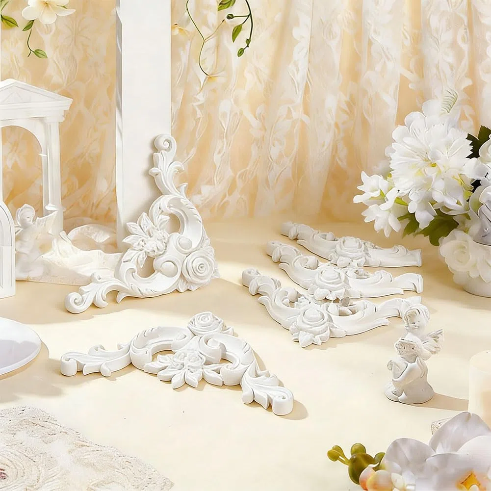 OLYCRAFT 10pz Modanatura Angolare per Pareti Angoli Murales Modanature per Soffitti Kit di Pannelli In Stile Francese Medaglioni Angolari In PU per Caminetti per Quadri Decorazioni per Scale Fai Da Te