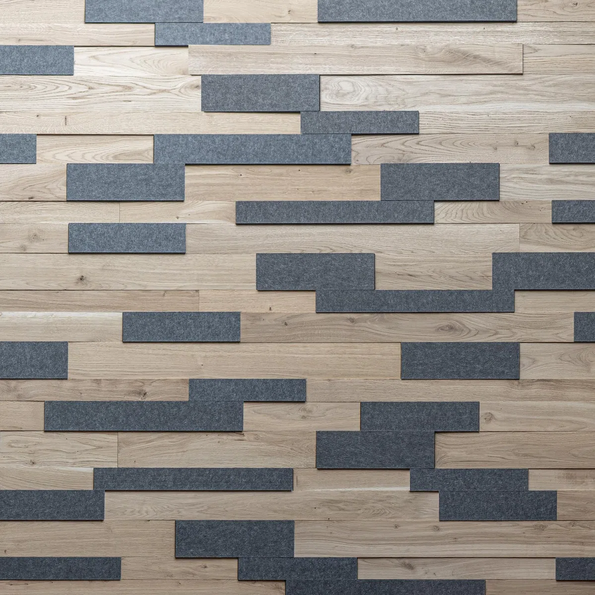 Pannelli acustici da parete in rovere e feltro, pannelli da parete 3D, rovere strutturato, rivestimento in legno, design a parete OZO Acoustic Slate (1 m2)